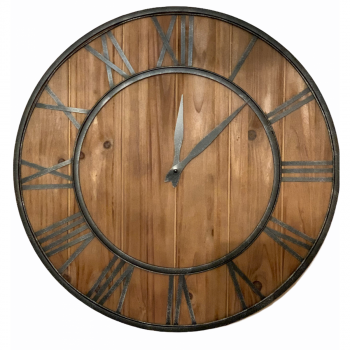 Zidni sat drvo-metal 60cm prečnik T8210