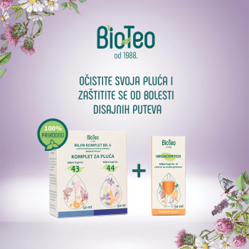 Bio-Teo set protiv prehlade: Komplet za pluća br. 6 (2x50ml) + Biljne kapi br. 16 ImunoDetox (50ml)