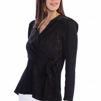 Elegantna bluza od žakarda na preklop